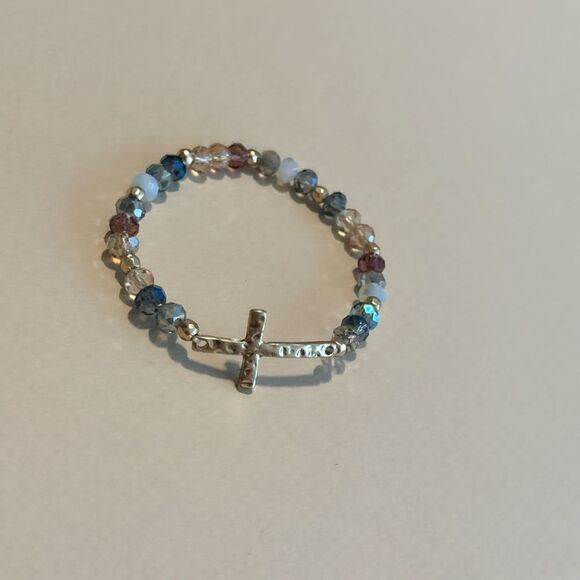 Boho beaded cross bracelet N1148 - Picture 3 of 4